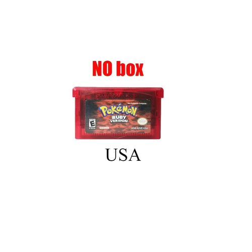 Multiple versions of the American Pok é mon series GBA game box with