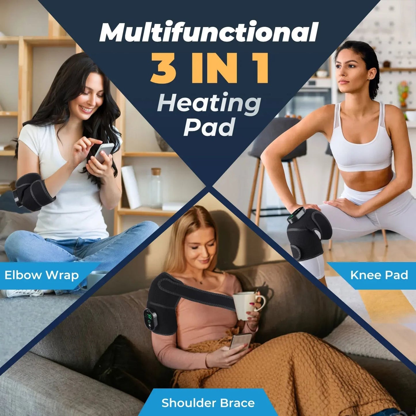 Electric Heating Knee Massager Support Adjustable Heating Knee Belt