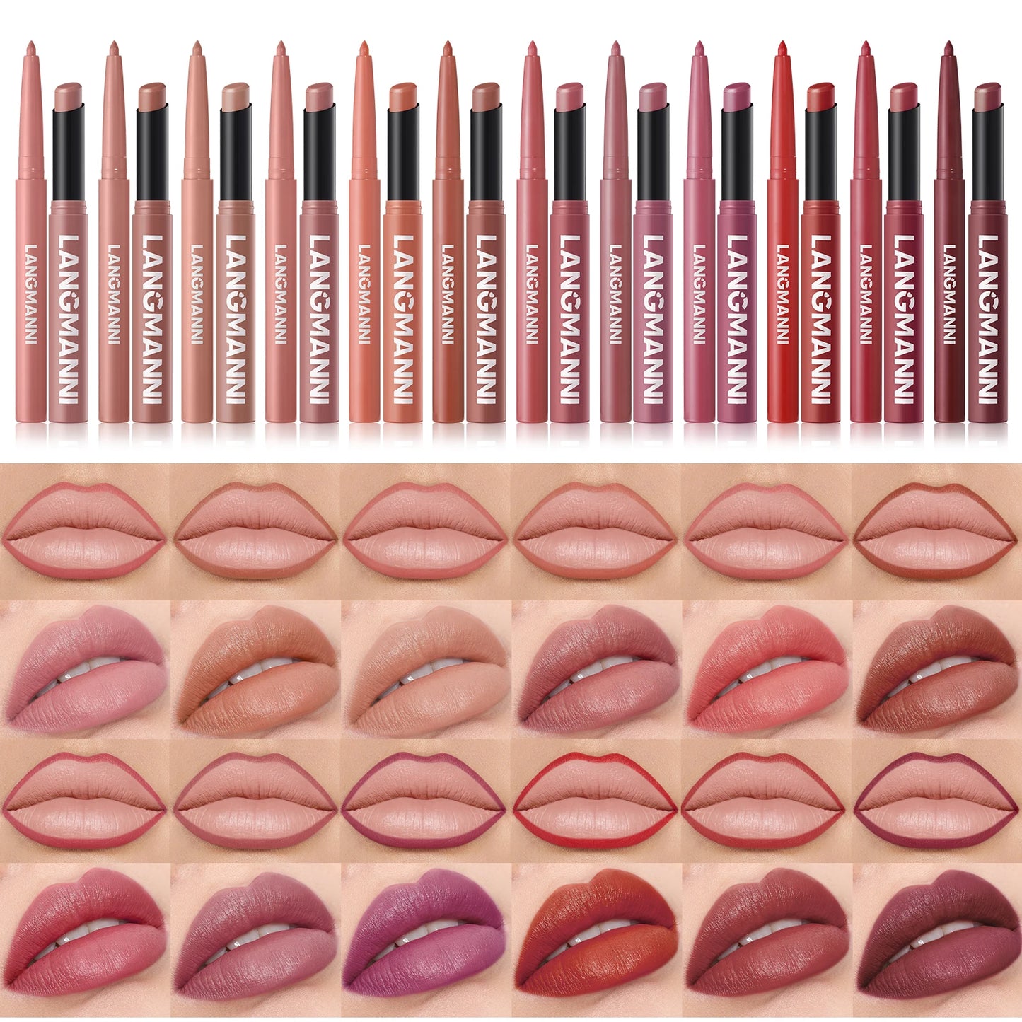 Integrated waterproof lipliner+lipstick lipstick lipstick set,no