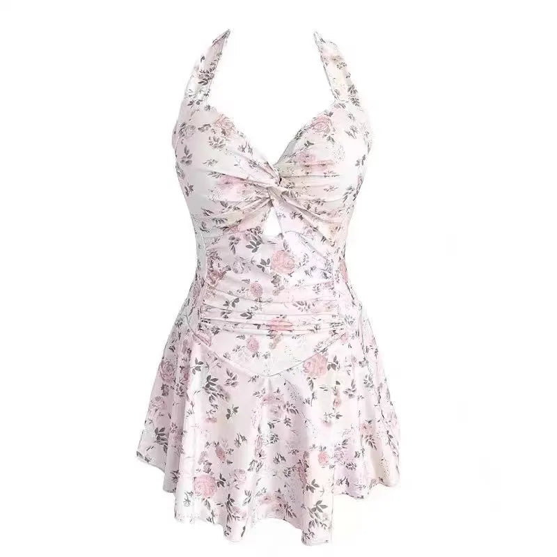 Women Korean Sexy One Piece Swimsuit Tummy Control Slimming High