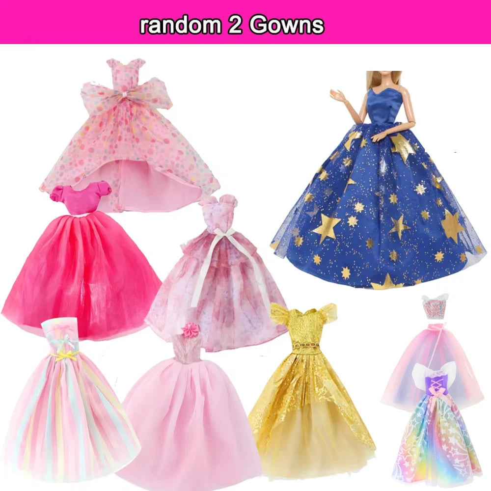 64Pcs Clothes And Accessories for 11.5''/30cm Dolls Fashion Gowns