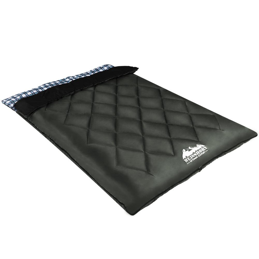 Weisshorn Sleeping Bag Double Pillow Thermal Camping Hiking Tent Grey