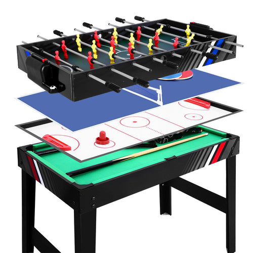 4-in-1 Games Table Soccer Foosball Pool Table Tennis Air Hockey Home