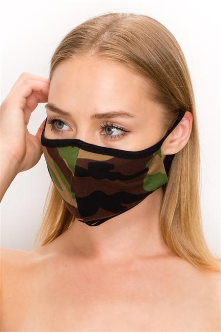 FASHION MASK 101-CA2-camouflage print double layer contoured face