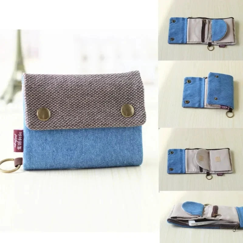 Canvas Cartoon Totoro Cat Printed Dog Women Fold Short Wallet
