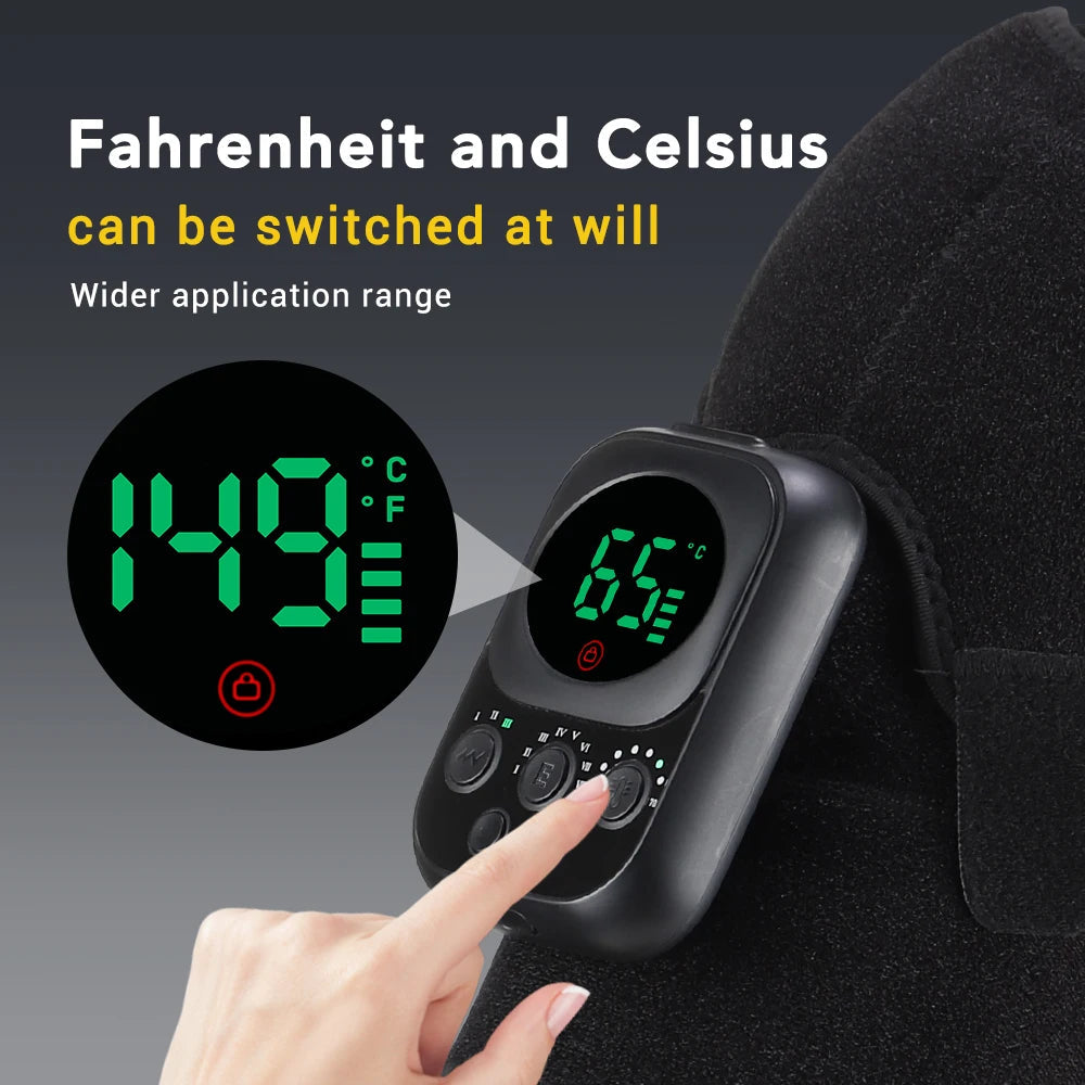 Heating Shoulder Massager Vibration Electric App Control Massage Pads