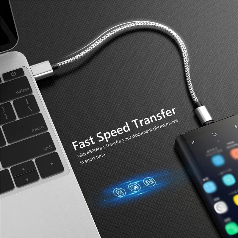 USB A to iPhone 15 Nylon Braided Cable Fast Charger Cord for Huawei