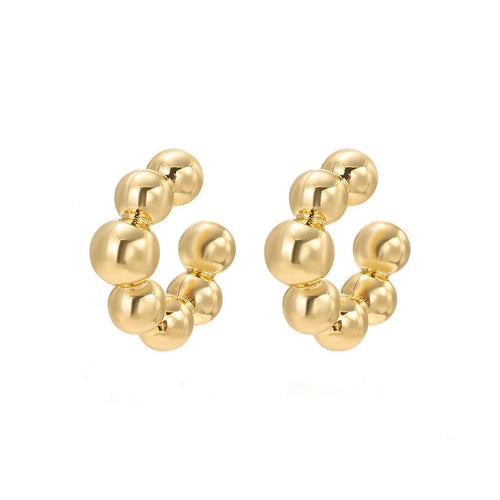 1 Pair Smooth Circle C Shape Clip Earrings For Women Lightweight