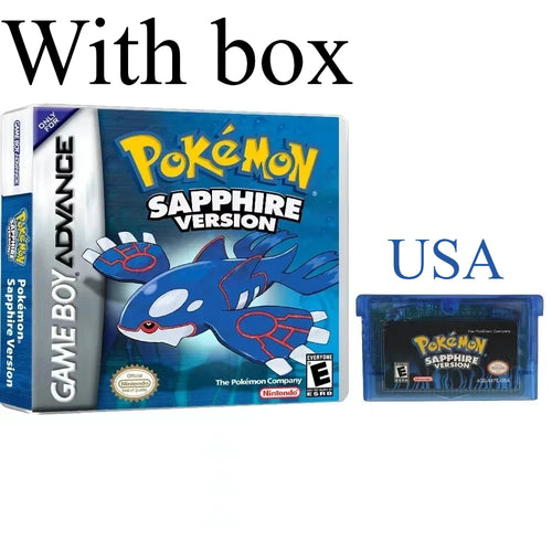 Multiple versions of the American Pok é mon series GBA game box with