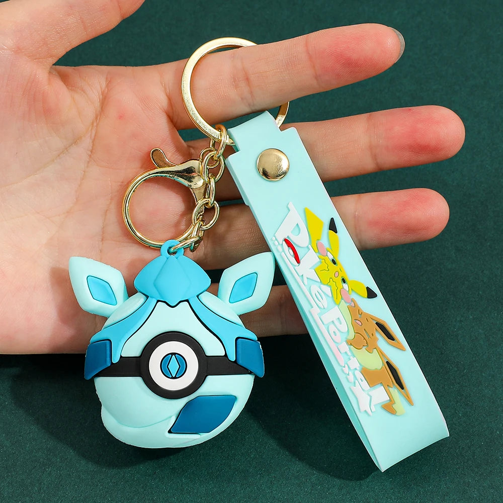 Poké Ball Keychain Set, PVC Pokémon Ball Keychain, Official Style