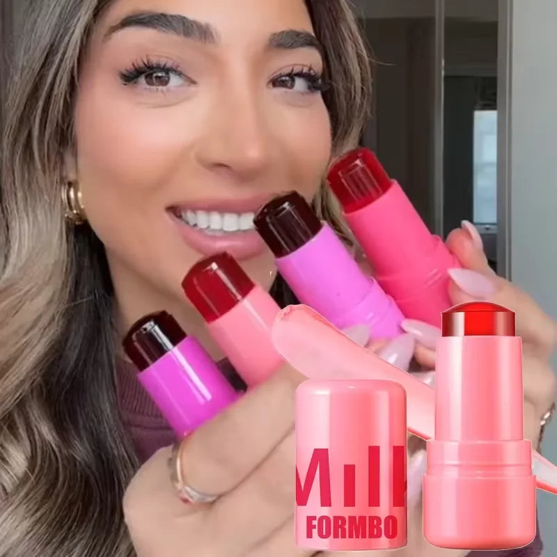 3-in-1 Milk Jelly Tint Facial Blusher Wand Moisturized Long Lasting