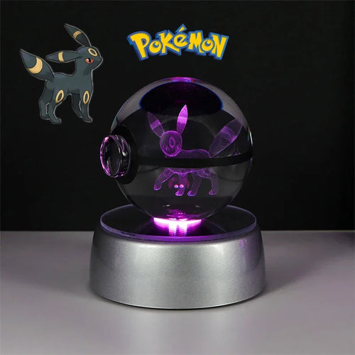 Pokemon 3D Crystal Ball Figure Toys Pokeball Gengar Gyarados Mimikyu