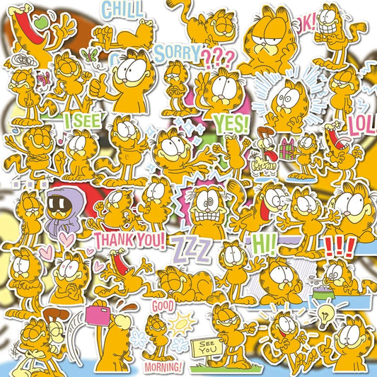 40 Pcs Garfield Be Yourself Cartoon Stickers Aesthetic PVC Decorative