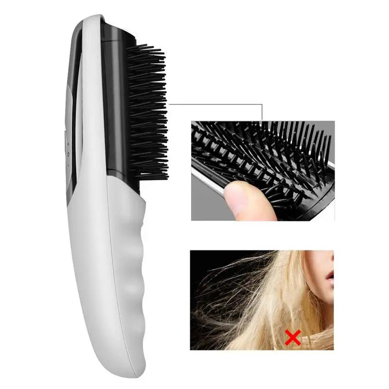 Electric Hair Straightener Comb Cordless Magnetic Head Massage Brush