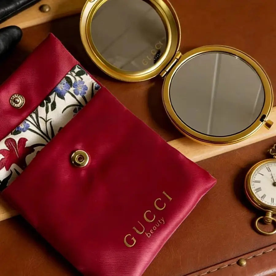Gucci Gucci’s bag Classic Floral Pattern Portable Compact Hand Mirror