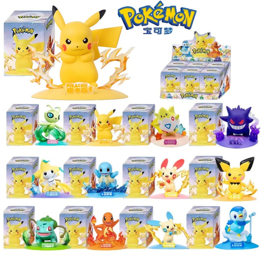 12 style Pok é mon Action Dolls Pikachu Blind Box Anime Models Desktop