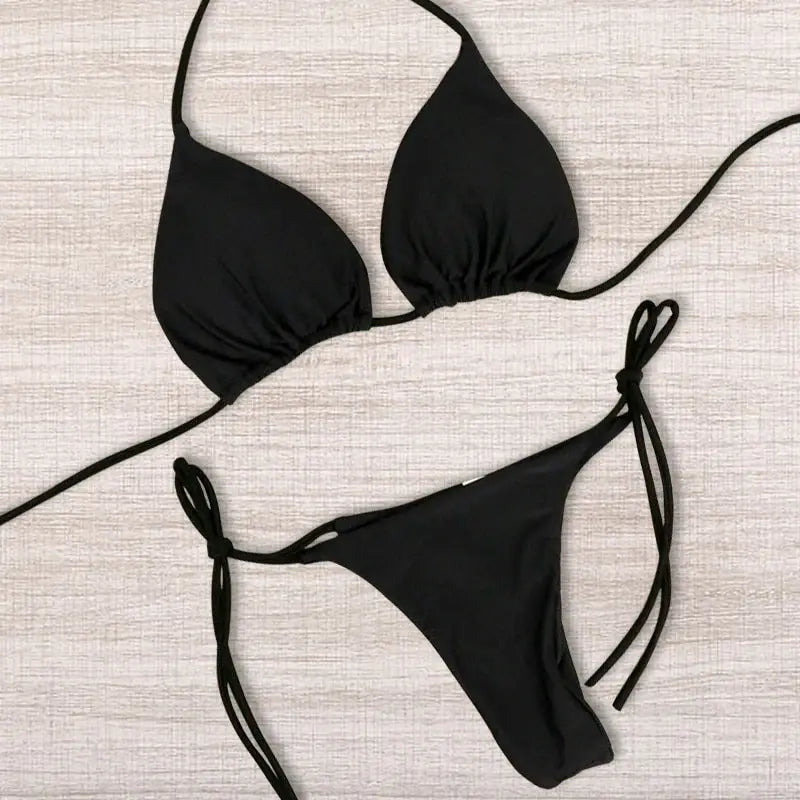 European and American Neck Strap Bikini Sexy Swimsuit WOMEN'S Split