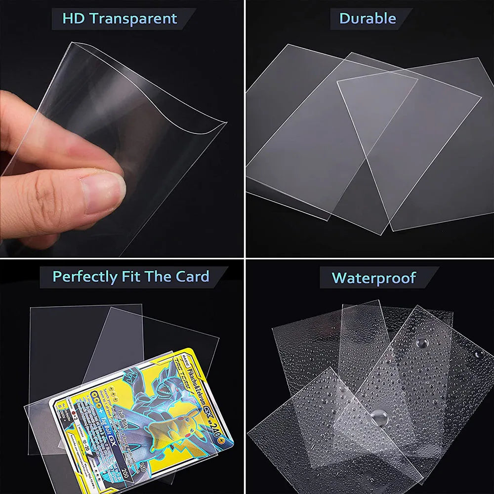 100 Pcs Transparent Playing Card Cover Clear Protector Sleeve Holder