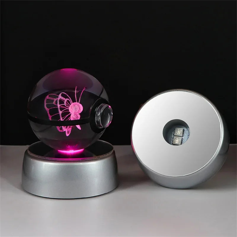Pokemon 3D Crystal Ball Figure Toys Pokeball Gengar Gyarados Mimikyu