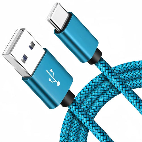 USB A to iPhone 15 Nylon Braided Cable Fast Charger Cord for Huawei