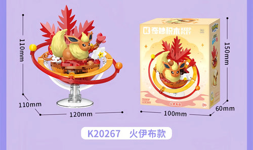 Genuine Keeppley Anime Pokémon Building Blocks Cartoon Eevee Family