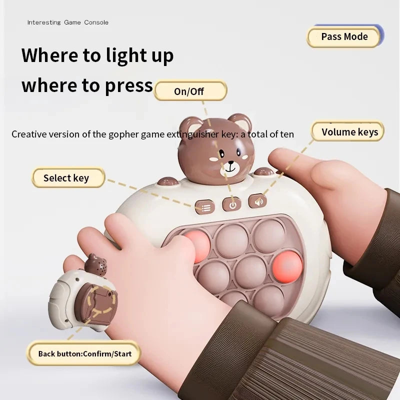 Quick Push Game Pop Up Fidget Bubble Electronic Pop Game Light