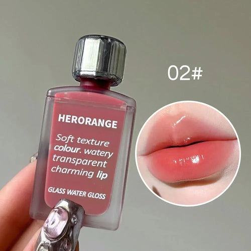 Lightly Glass Water Gloss Herorange Lip Glaze Mirror Moisturizing