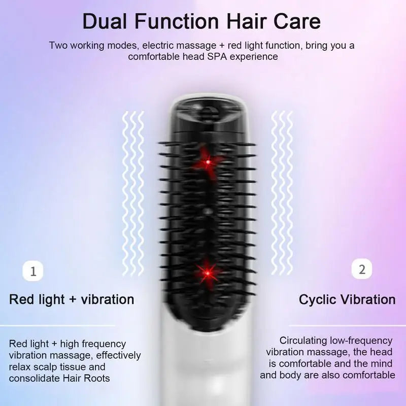 Electric Hair Straightener Comb Cordless Magnetic Head Massage Brush