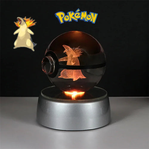 Pokemon 3D Crystal Ball Figure Toys Pokeball Gengar Gyarados Mimikyu