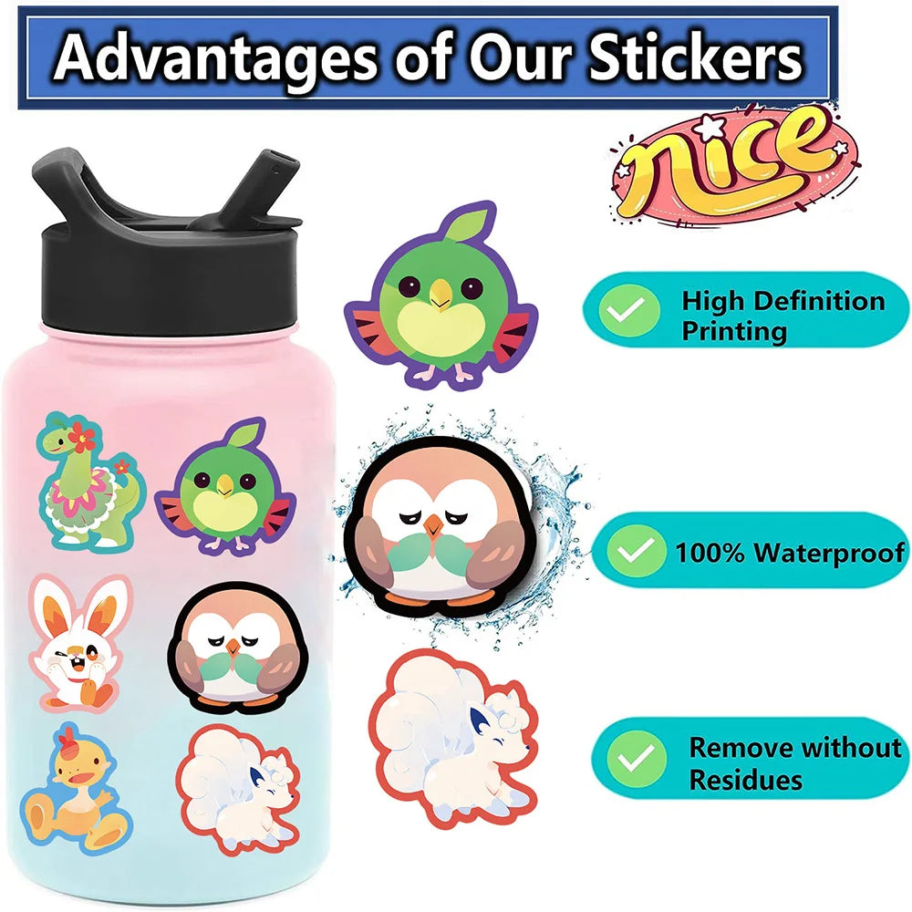 10/30/50PCS Kawaii Colorful Pokémon Stickers Cartoon Cute Graffiti DIY