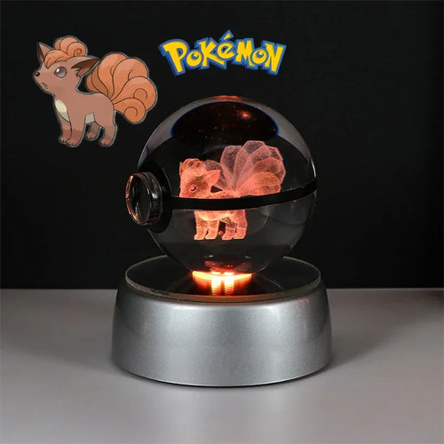 Pokemon 3D Crystal Ball Figure Toys Pokeball Gengar Gyarados Mimikyu