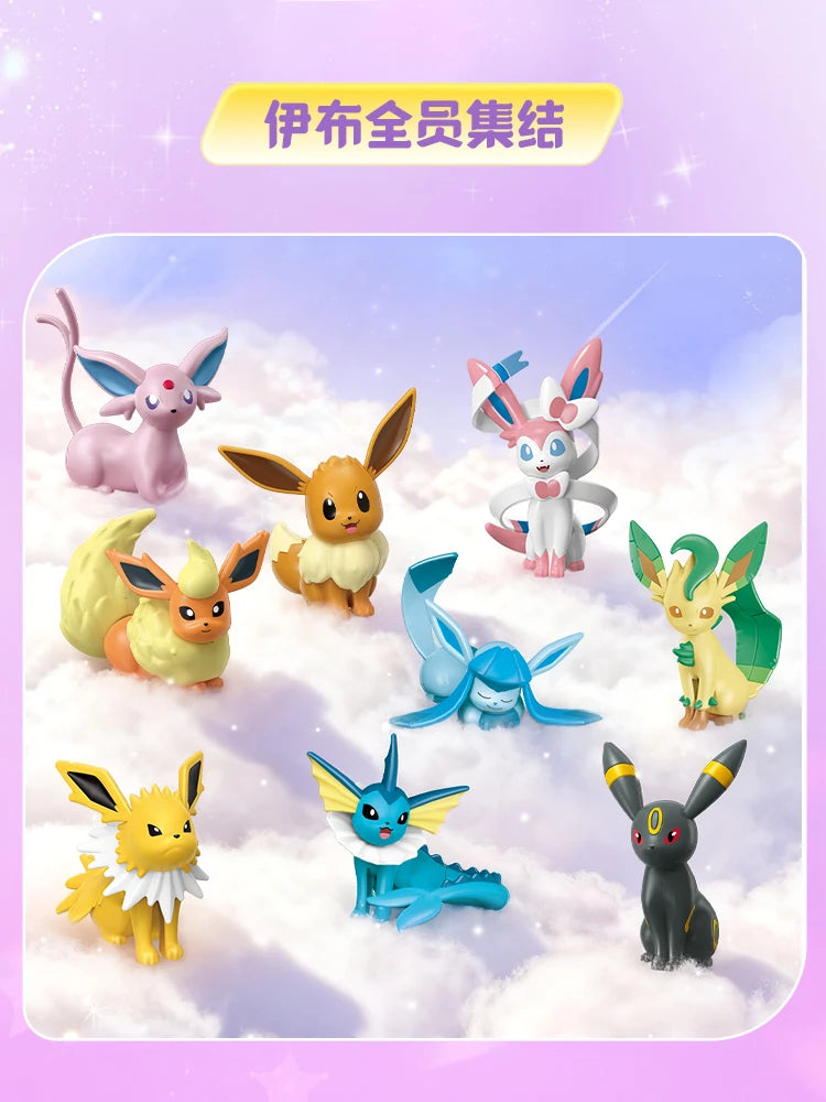 Genuine Keeppley Anime Pokémon Building Blocks Cartoon Eevee Family