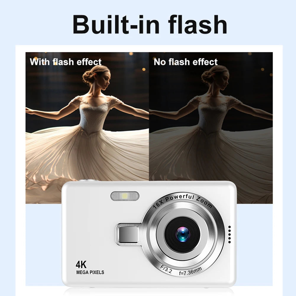 4K HD 1080P Portable Vlogging Camera Digital Camera 96MP Autofocus