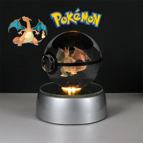 Pokemon 3D Crystal Ball Figure Toys Pokeball Gengar Gyarados Mimikyu