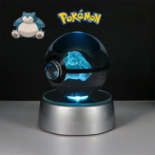 Pokemon 3D Crystal Ball Figure Toys Pokeball Gengar Gyarados Mimikyu