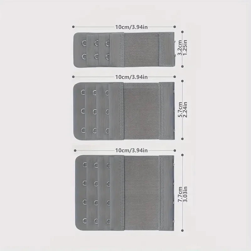 12 Adjustable Bra Extenders - 2/3/4 Hook Design, Soft Stretch Fabric,