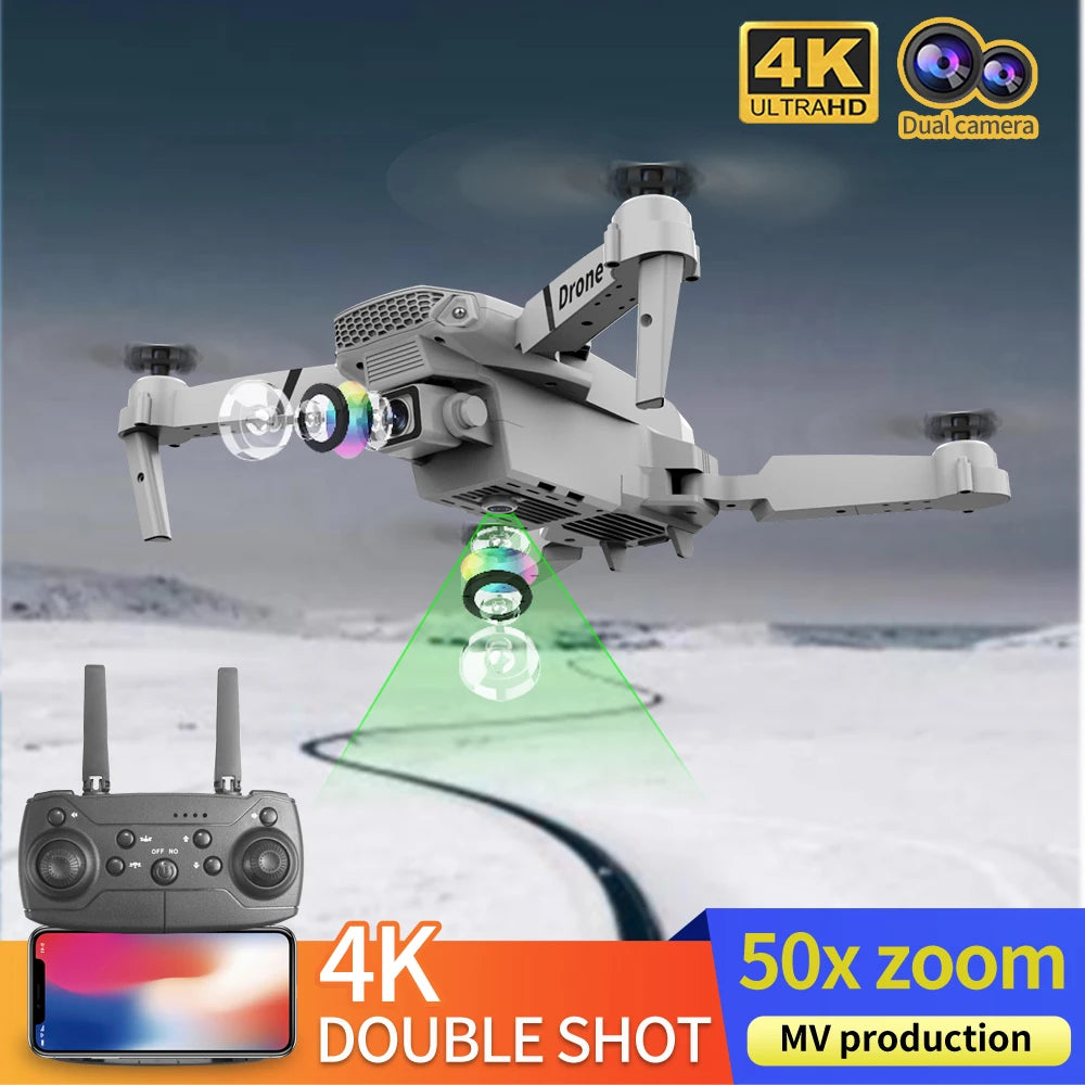 2026 RC Foldable Quadcopter Dron Helicopter Toys Gift E88 Pro WIFI FPV