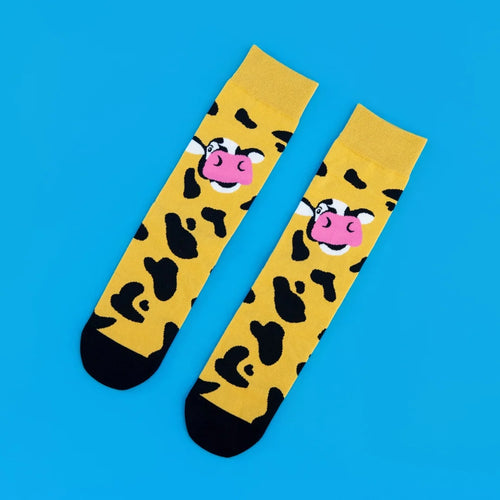 1 Pair Comfy Novelty Cute Brothers Otter Swimming Mid-Calf Men's Socks