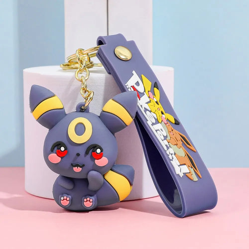 Eevee Keychain Evolution Set, Flareon Jolteon Vaporeon Plush Keychain,