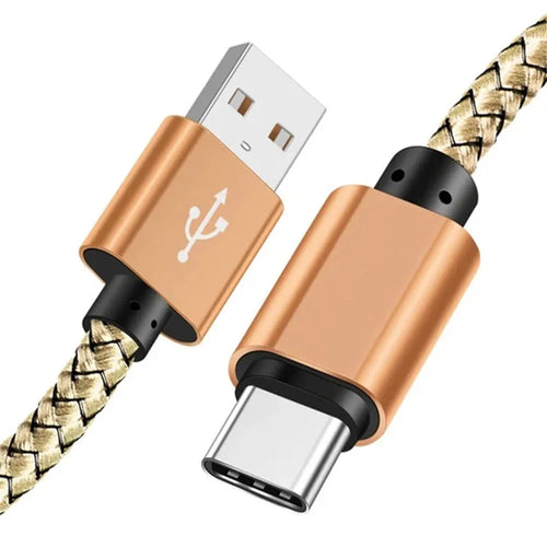 Nylon Data Cable Fast Charger USB A to Type C Charging Cable For