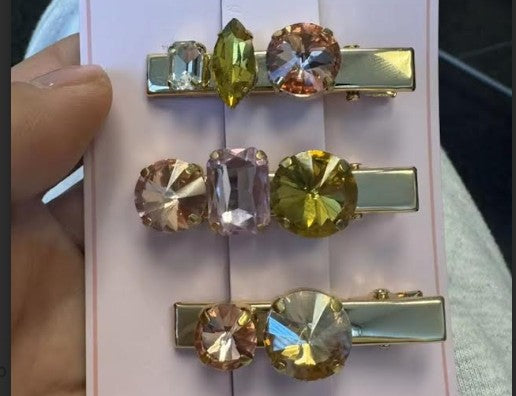 Radiant Gem Hair Clip Set – Luxe Sparkle Edition