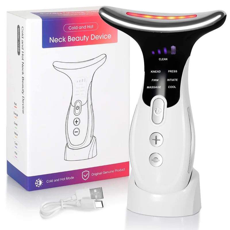 7 Colors Anti Wrinkle Facial Massager Neck Face Beauty Device Skin