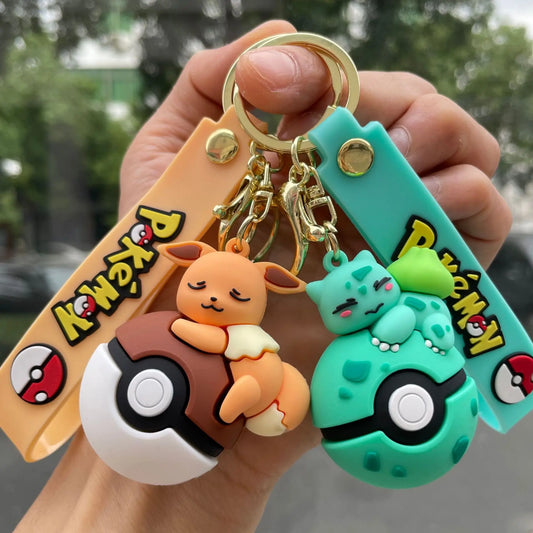 New Pok é mon Pok é Ball Pikachu Keychain, Pok é mon Cute Key Widget,