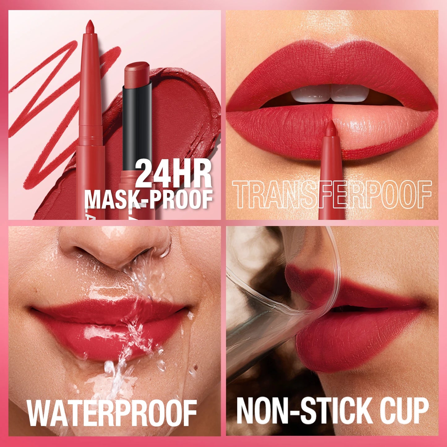 Integrated waterproof lipliner+lipstick lipstick lipstick set,no