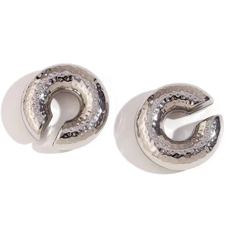 1 Pair Smooth Circle C Shape Clip Earrings For Women Lightweight