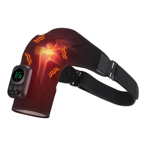 Heating Shoulder Massager Vibration Electric App Control Massage Pads