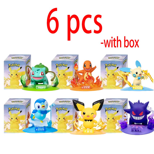 12 style Pok é mon Action Dolls Pikachu Blind Box Anime Models Desktop