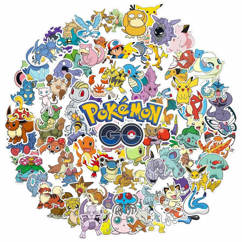 50/100Pcs Kawaii Pikachu Pokemon Stickers Motorcycle Phone Car