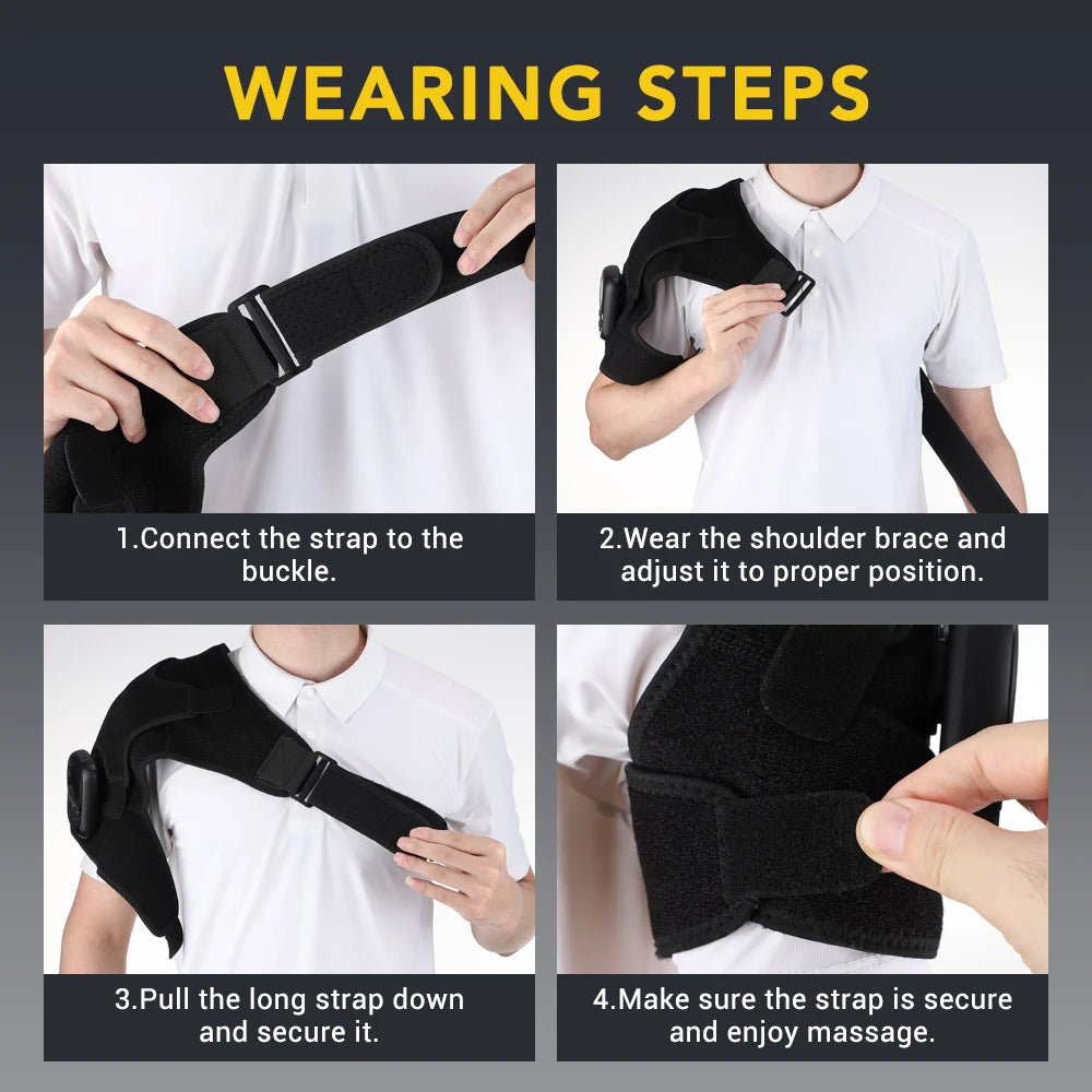 Heating Shoulder Massager Vibration Electric App Control Massage Pads