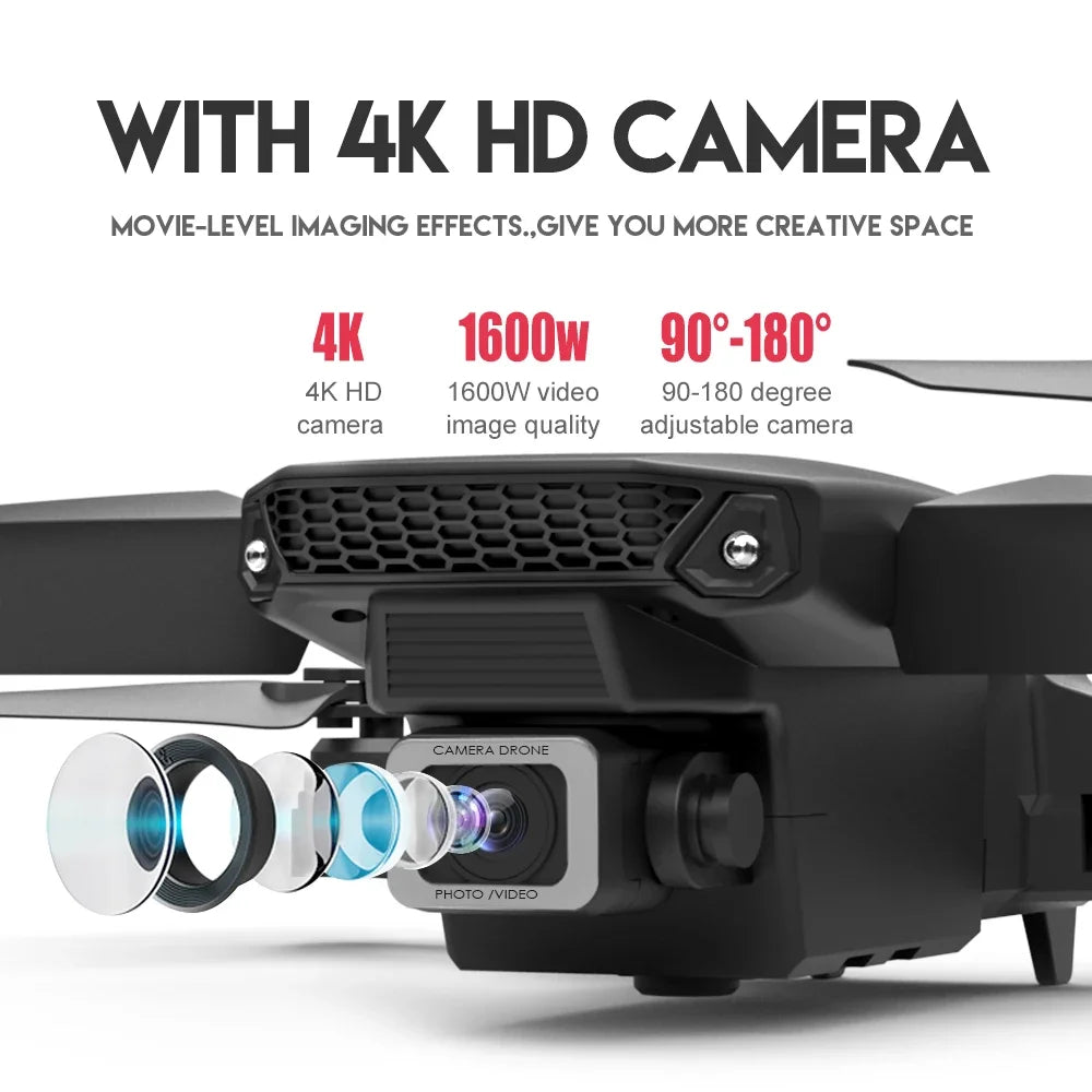 2025 E88 Pro WiFi FPV Drone with Single Dual 4K 1080P Camera Wide